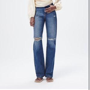 ZARA FULL LENGTH RIPPED JEANS